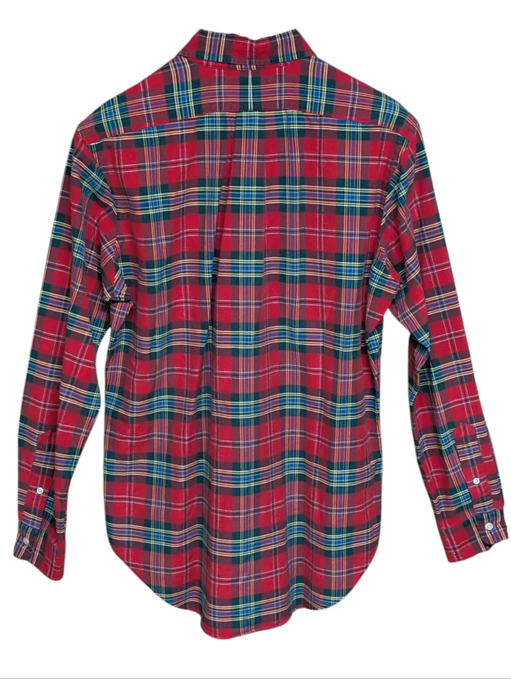 Ralph Lauren Vintage Red Plaid 100% Cotton Button Down Shirt Size Medium